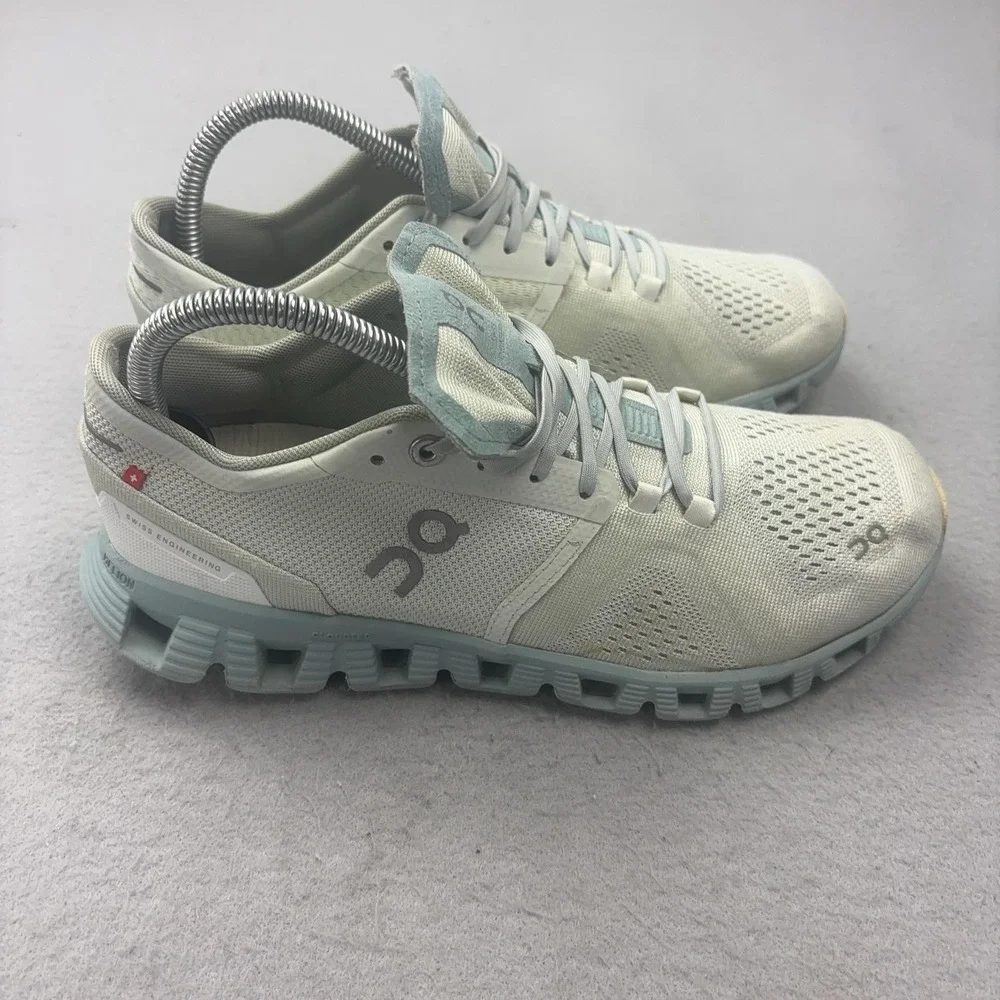 On Cloud Shoes Womens Size 8 Gray Blue CloudTec Running Sneakers Mesh Athletic